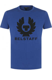 Хлопковая футболка с логотипом бренда Belstaff
