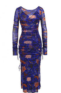 Драпированное платье-миди с цветочным принтом Diane Von Furstenberg