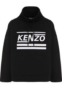 Хлопковая толстовка с укороченным рукавом и логотипом бренда Kenzo