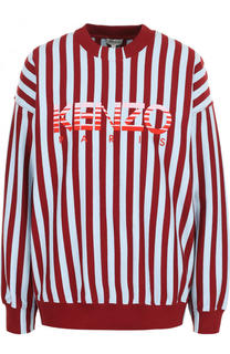 Хлопковый свитшот в полоску с логотипом бренда Kenzo