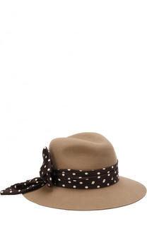 Фетровая шляпа Henrietta с лентой в горох Maison Michel