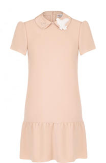 Мини-платье с коротким рукавом и оборкой REDVALENTINO