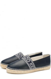 Кожаные эспадрильи с логотипом бренда Kenzo