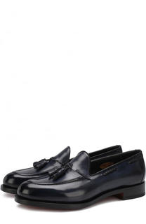 Кожаные лоферы с кисточками Santoni