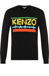 Хлопковый джемпер с контрастной отделкой Kenzo