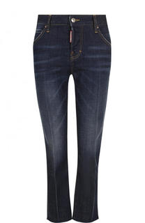 Укороченные джинсы прямого кроя с потертостями Dsquared2