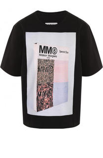 Хлопковая футболка свободного кроя с принтом Mm6