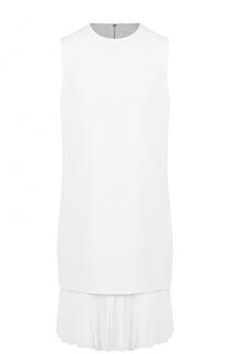 Однотонное мини-платье с плиссированной оборкой Victoria by Victoria Beckham