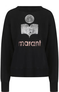 Льняной лонгслив с логотипом бренда Isabel Marant Etoile