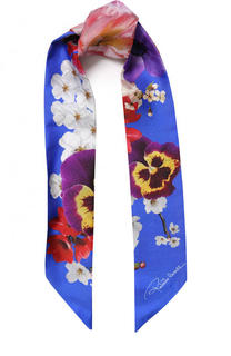 Шелковый шарф-бандо с цветочным принтом Roberto Cavalli
