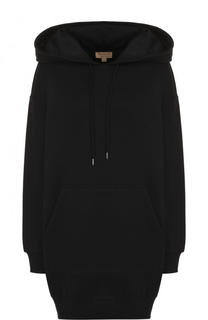 Хлопковое платье-толстовка с капюшоном Burberry