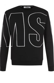 Хлопковый свитшот с логотипом бренда MSGM