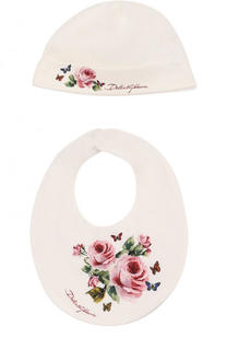 Хлопковый комплект из шапки и нагрудника Dolce &amp; Gabbana