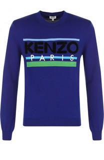 Хлопковый джемпер с контрастной отделкой Kenzo