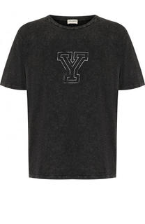 Хлопковая футболка с круглым вырезом Saint Laurent