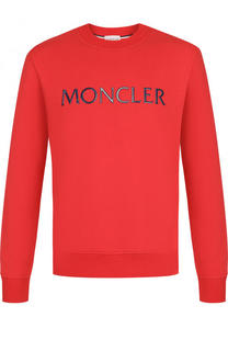 Хлопковый свитшот с логотипом бренда Moncler
