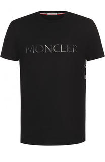 Хлопковая футболка с принтом Moncler