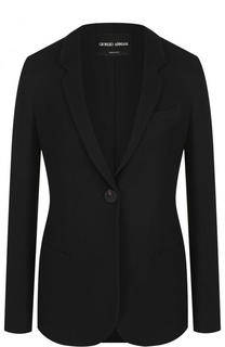 Приталенный однотонный жакет Giorgio Armani