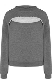 Хлопковый свитшот с круглым вырезом T by Alexander Wang