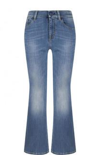 Укороченные расклешенные джинсы с потертостями Jacob Cohen