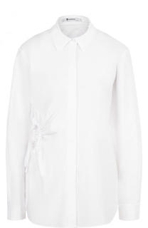 Однотонная хлопковая блуза с драпировкой T by Alexander Wang