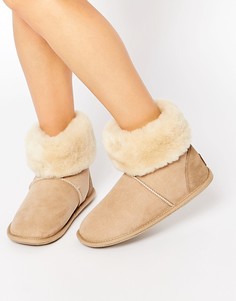 Слиперы-ботильоны из овчины Just Sheepskin Albery - Бежевый