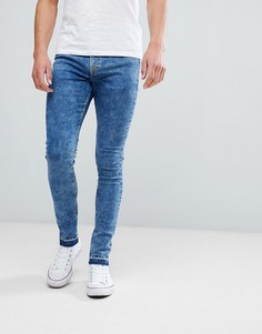 Джинсы скинни с эффектом кислотной стирки Hoxton Denim - Синий