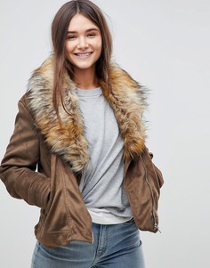 Куртка с меховым воротником Brave Soul Bellini - Коричневый