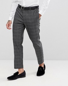 Укороченные брюки скинни в клетку ASOS Wedding - Серый