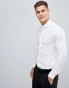 Белая рубашка зауженного кроя с воротником на пуговицах ASOS - Белый