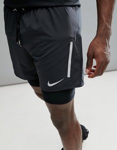 Черные шорты 2 в 1 Nike Running Flex Distance 7 Inch 892891-010 - Черный
