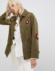 Куртка с вышивкой Maison Scotch - Зеленый