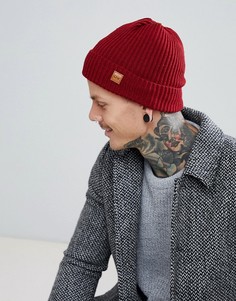 Бордовая шапка-бини в рубчик Dead Vintage - Красный