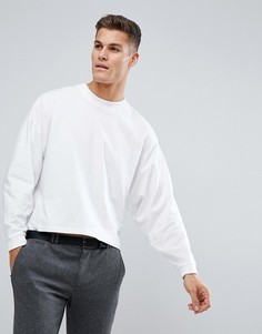 Белый оверсайз-лонгслив укороченной длины ASOS - Белый