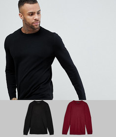 2 хлопковых джемпера (черный/бордовый) ASOS - СКИДКА - Мульти