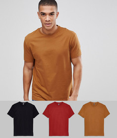 3 свободных футболки с круглым вырезом ASOS - СКИДКА - Мульти