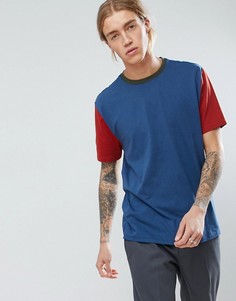Свободная футболка с контрастными рукавами и воротом ASOS - Мульти