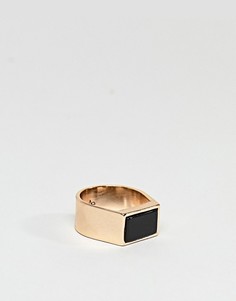 Золотистое кольцо с ониксом Aetherstone - Золотой