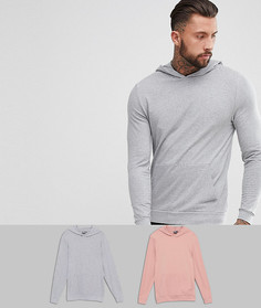 Набор обтягивающих худи серого/розового цвета (2 шт.) ASOS - СКИДКА - Мульти