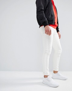 Светло-бежевые джинсы скинни с полосками по бокам ASOS - Белый
