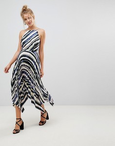 Платье миди на бретелях в полоску ASOS - Мульти