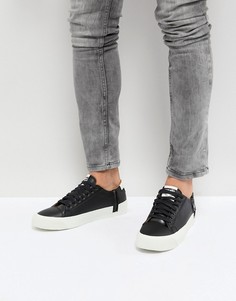 Кожаные кроссовки с молнией Diesel - Черный