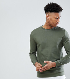 Свитшот с футболочной нижней кромкой ASOS TALL - Зеленый