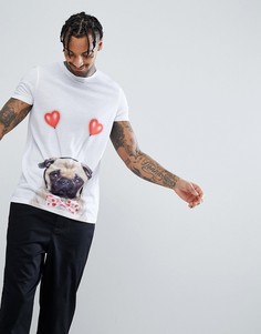 Футболка с принтом ASOS Valentines - Белый