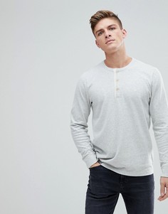 Кремовый лонгслив хенли из вафельного трикотажа Abercrombie &amp; Fitch - Кремовый