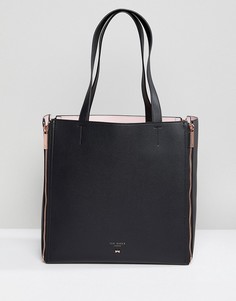 Кожаная сумка-шоппер в стиле колор блок со сменными вставками Ted Baker - Черный