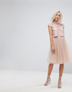Юбка миди из тюля Needle &amp; Thread - Розовый