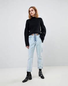 Светлые джинсы в винтажном стиле с вырезами на талии ASOS ORIGINAL - Синий