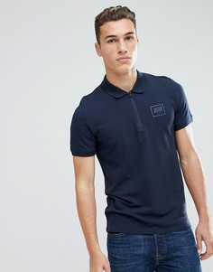 Футболка-поло с воротником на молнии Jack &amp; Jones - Темно-синий