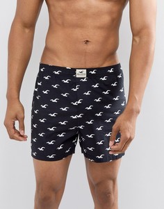 Тканые боксеры со сплошным принтом Hollister - Черный